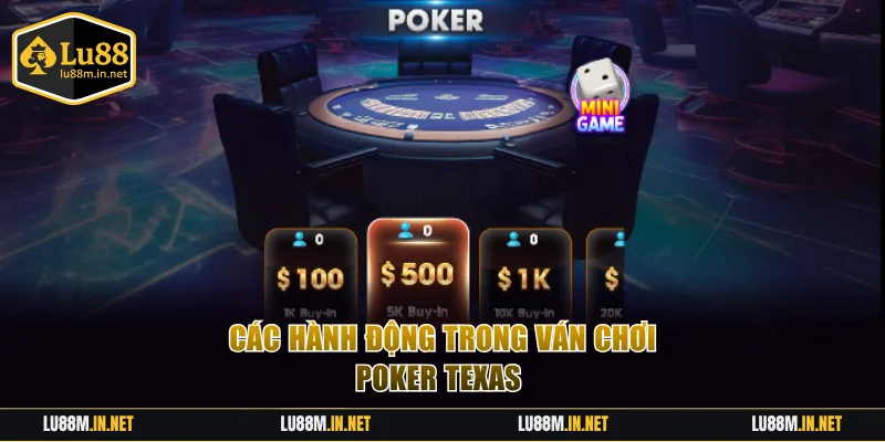 Giải mã các hành động tố cược trong Poker Texas