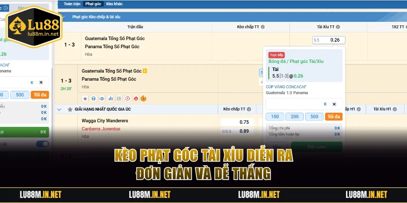 Kèo phạt góc Tài Xỉu diễn ra đơn giản và dễ thắng